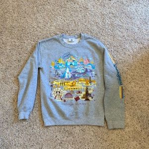 Disneyland crewneck sweater with original map of the park